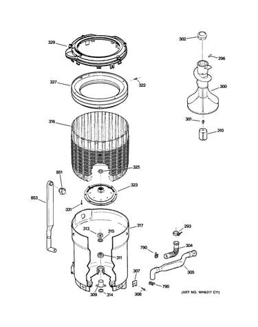 Tub, basket & agitator