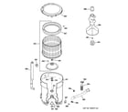 GE WPRE8350H2WT tub, basket & agitator diagram