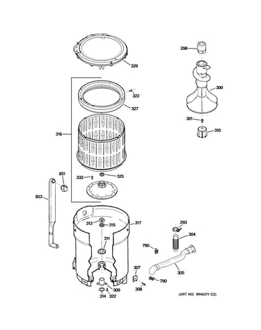 Tub, basket & agitator