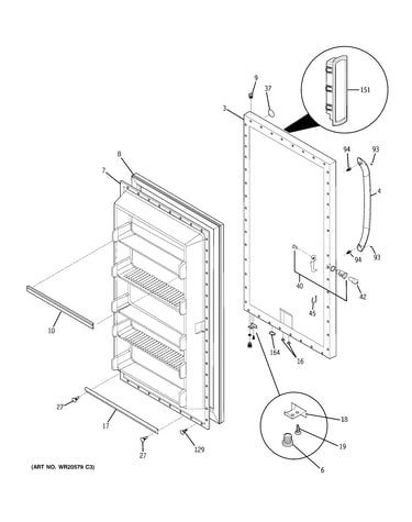 Freezer door