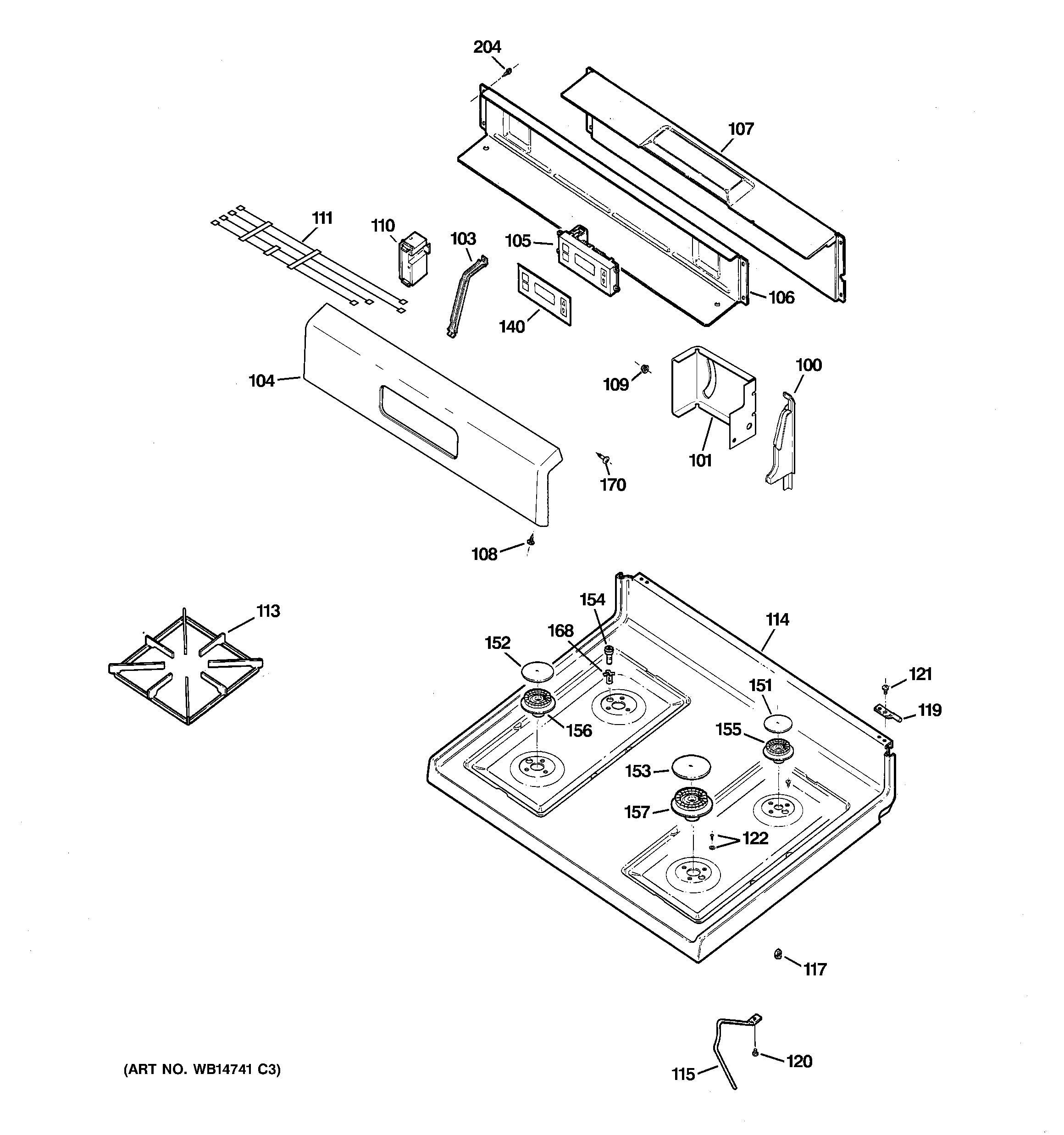 Control panel & cooktop