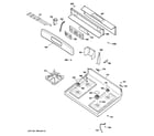 GE JGBP28MEM5BS control panel & cooktop diagram