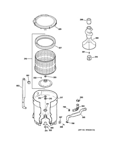 Tub, basket & agitator