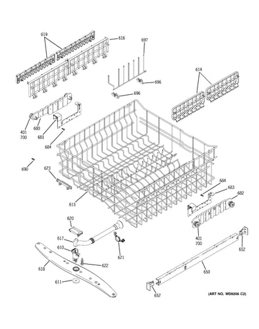 Upper rack assembly