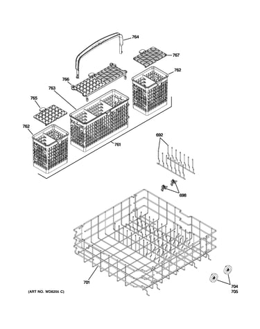 Lower rack assembly
