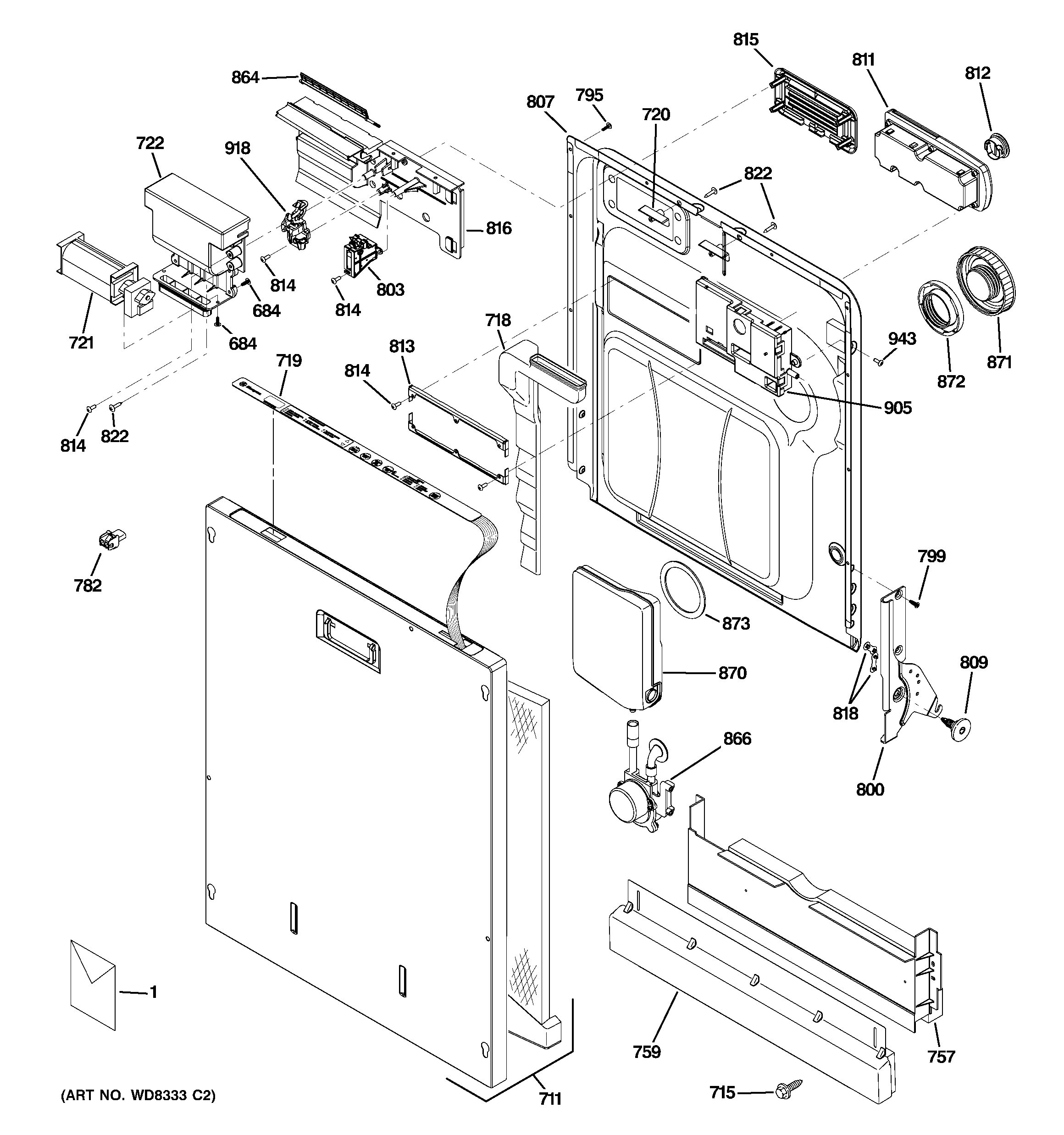 Escutcheon & door assembly