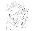 GE WCCH404H3WW tub & motor diagram