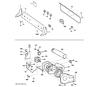 GE EED4600G7WW backsplash, blower & motor assembly diagram