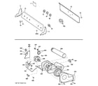 GE EGD4600G8WW backsplash, blower & motor assembly diagram