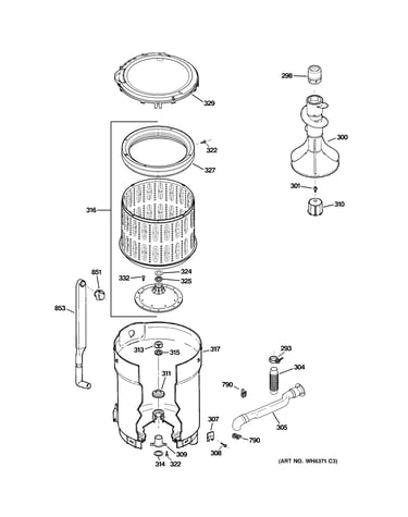 Tub, basket & agitator