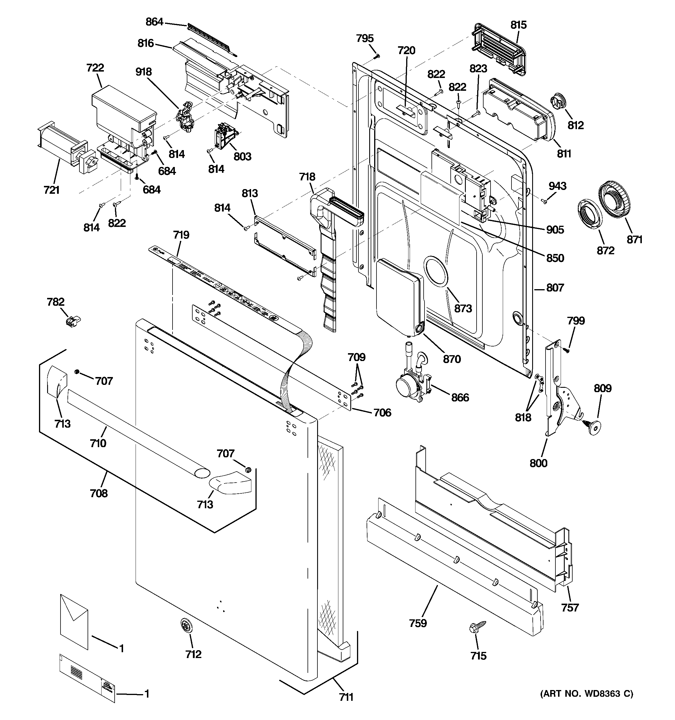 Escutcheon & door assembly