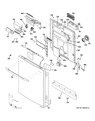 Escutcheon & door assembly
