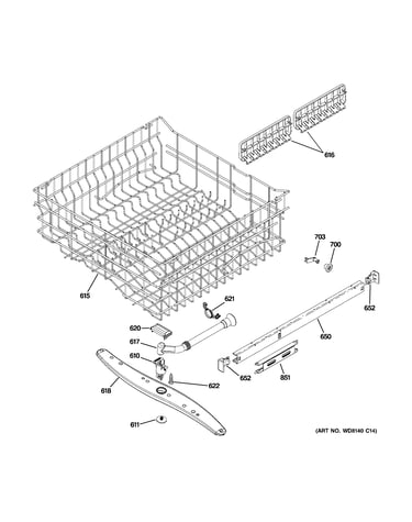 Upper rack assembly
