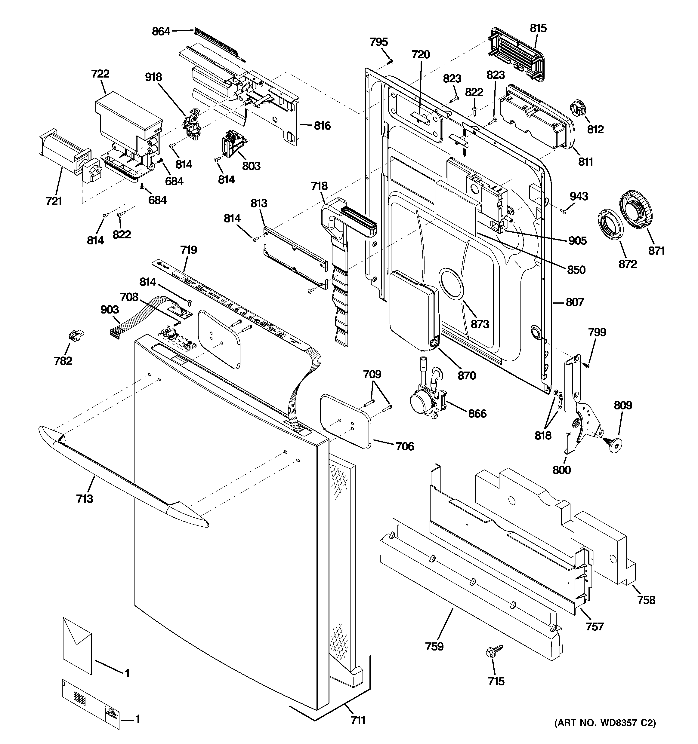 Escutcheon & door assembly