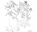 GE PDWT502R10II escutcheon & door assembly diagram