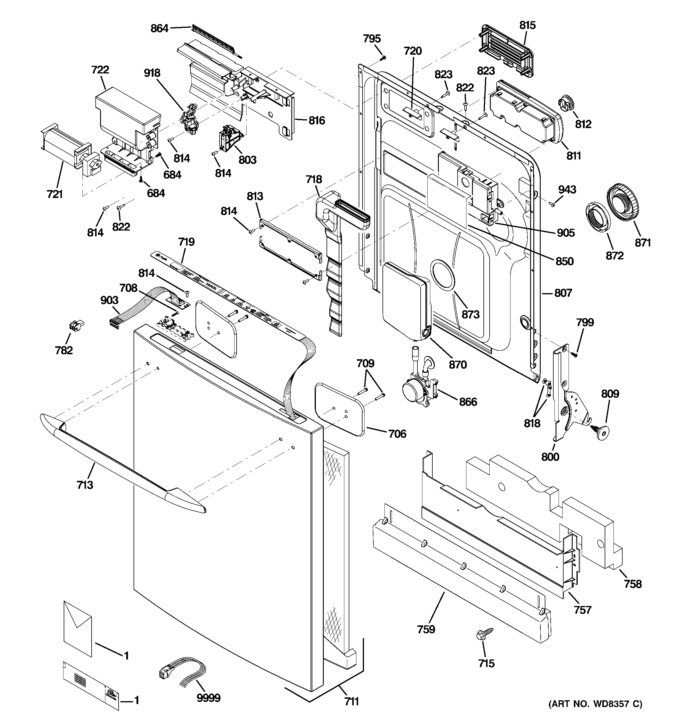 Escutcheon & door assembly