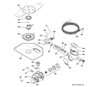 GE PDWT505T10BB motor-pump mechanism diagram