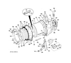GE WCVH6800J2MR tub & motor diagram