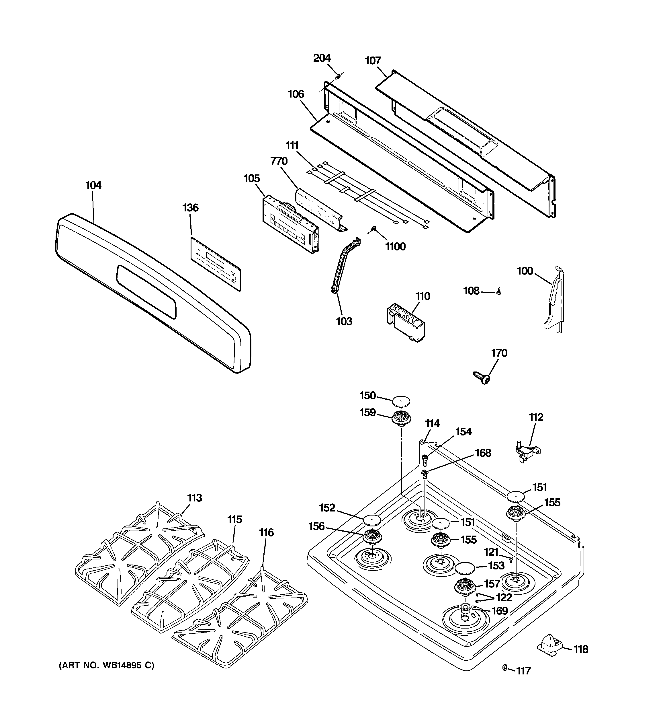 Control panel & cooktop