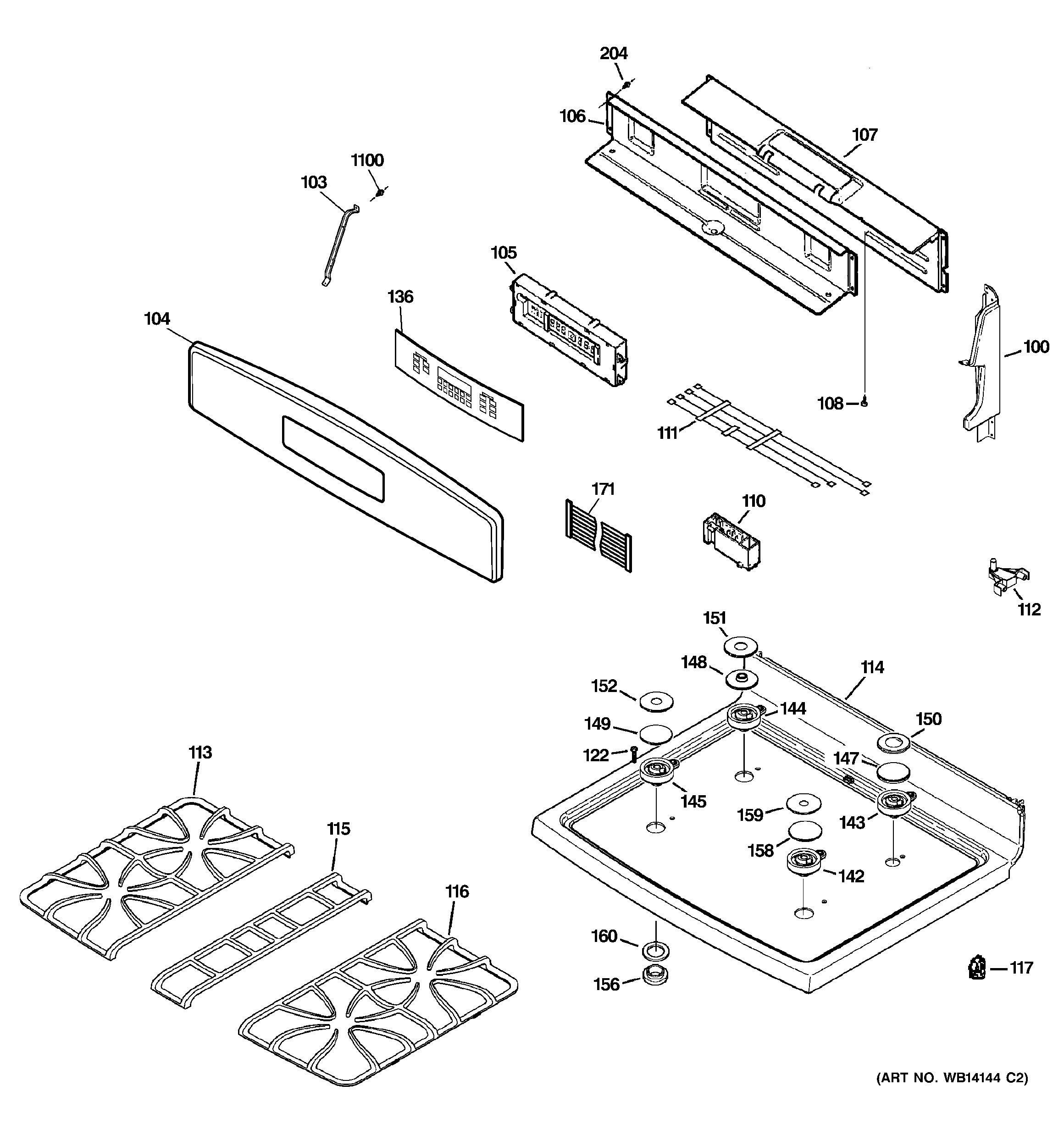 Control panel & cooktop