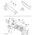 Hotpoint NBXR333EG7WW backsplash, blower & motor assembly diagram