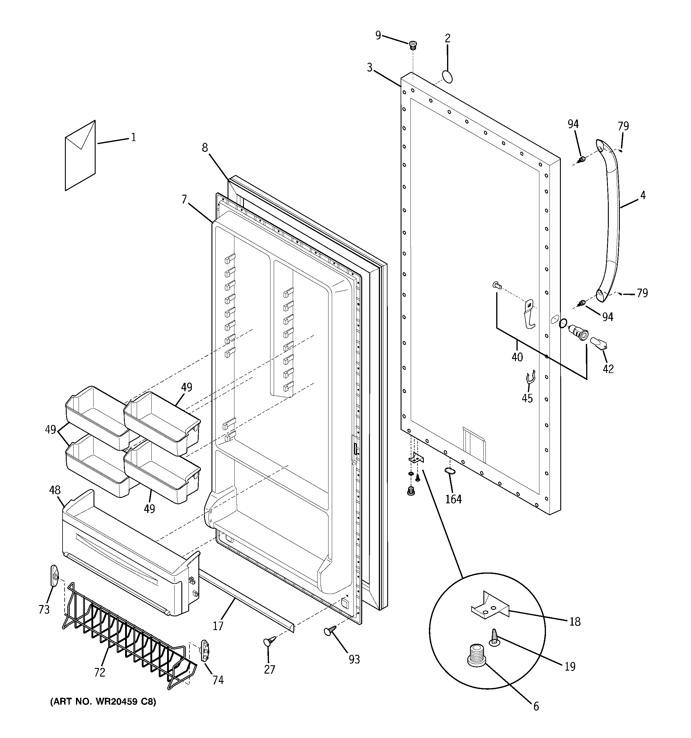 Freezer door