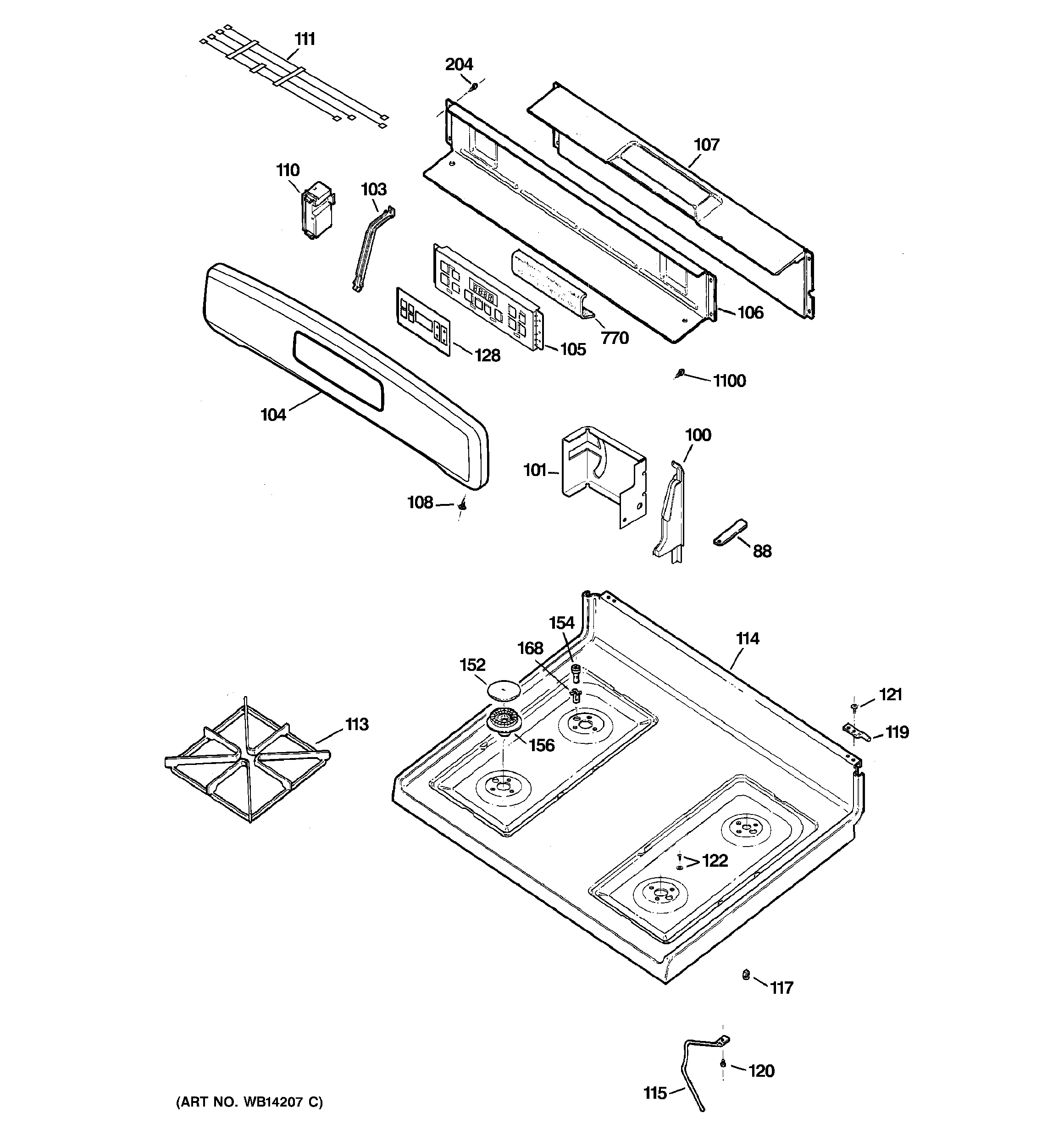 CONTROL PANEL & COOKTOP