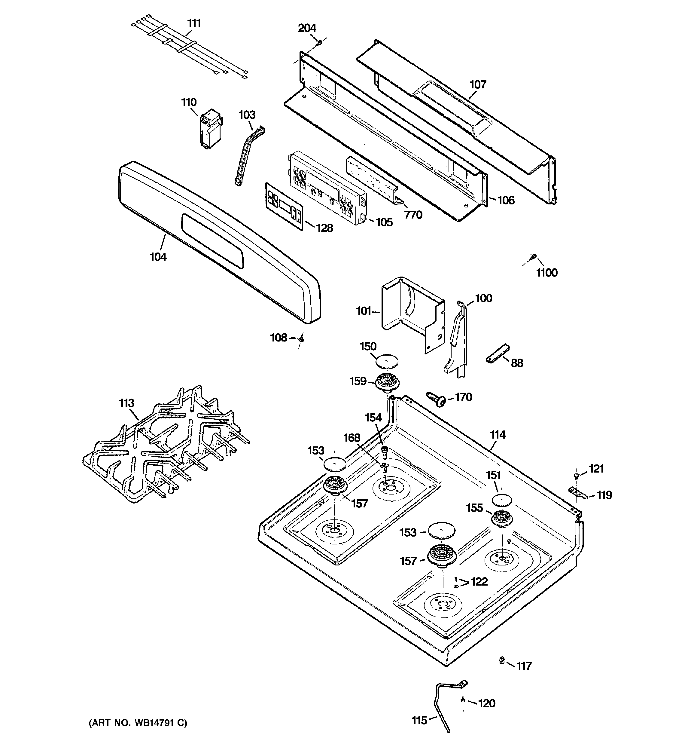 CONTROL PANEL & COOKTOP