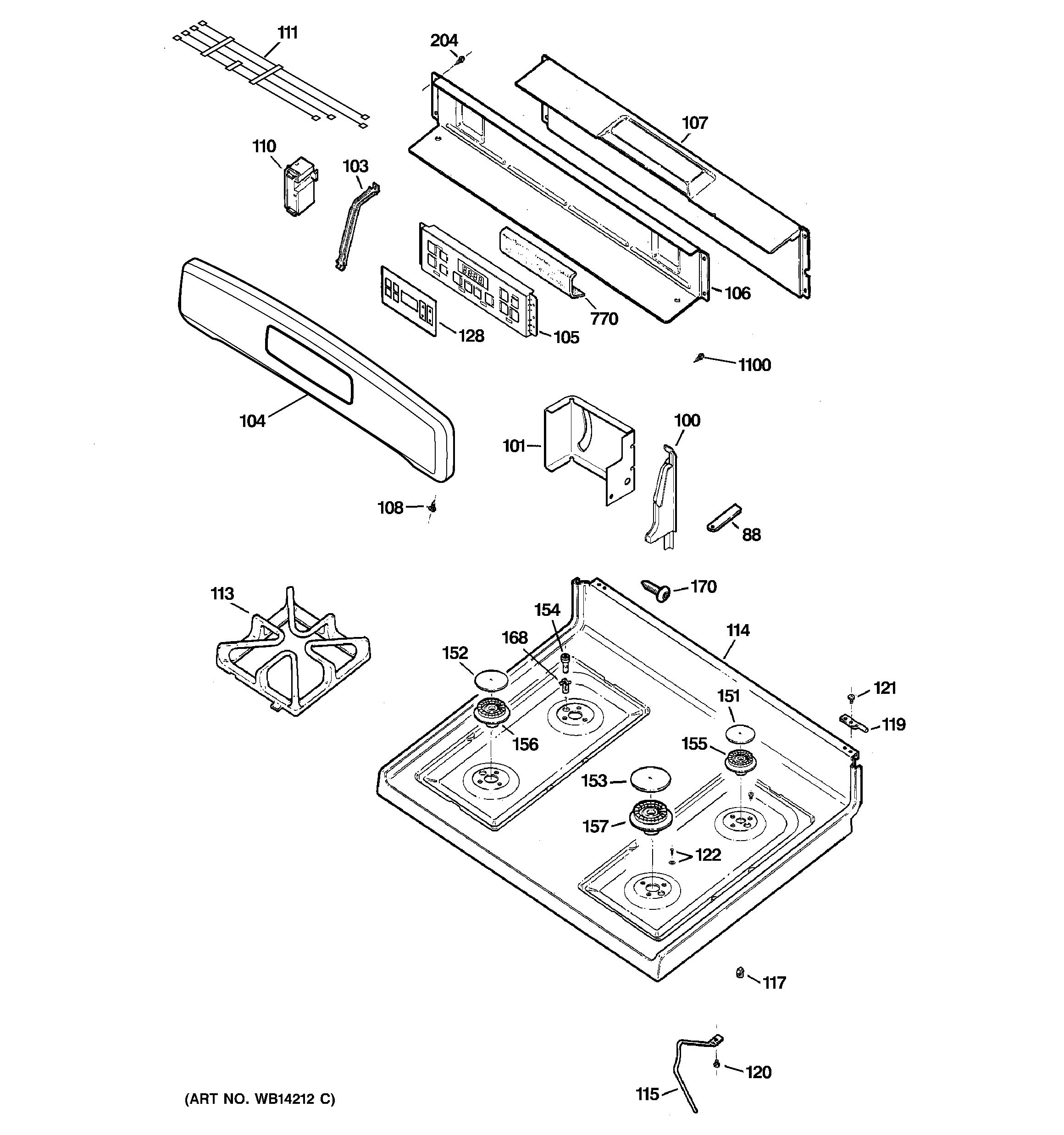 Control panel & cooktop