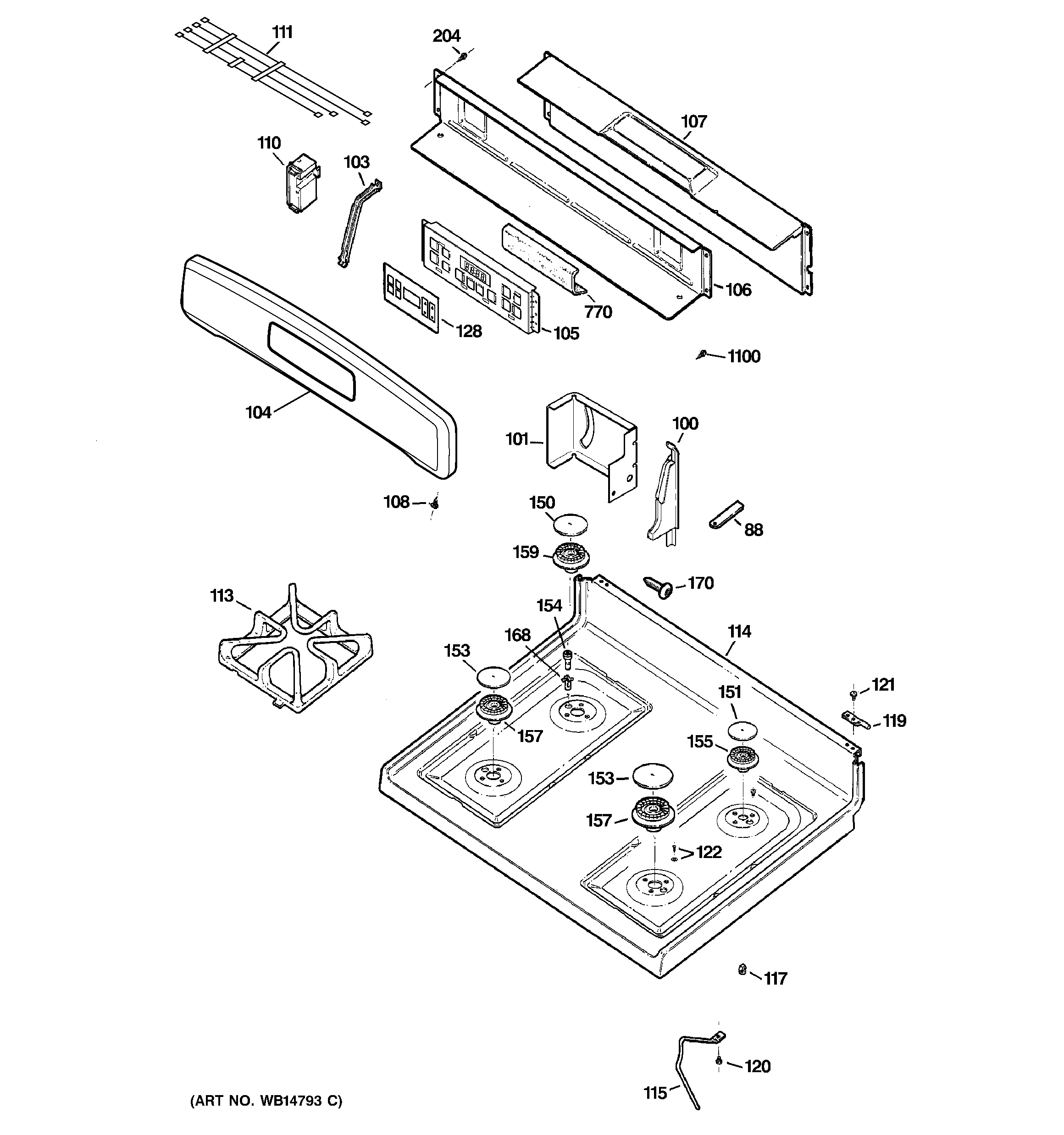 CONTROL PANEL & COOKTOP