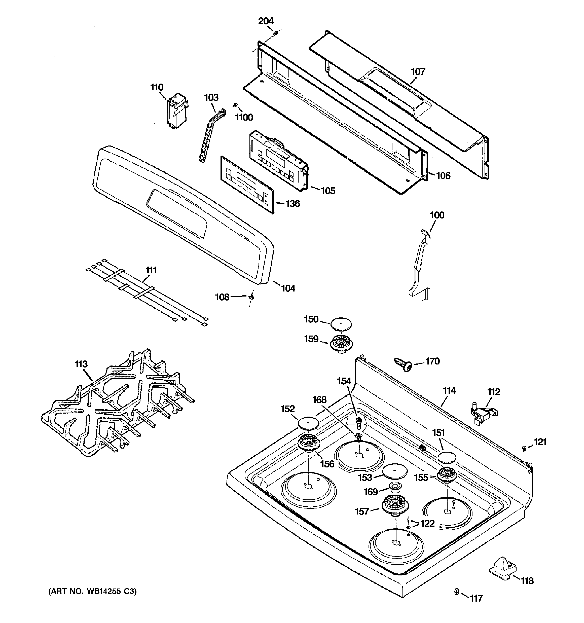 CONTROL PANEL & COOKTOP