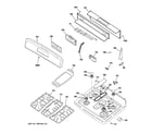 GE JGBP87DEM3BB control panel & cooktop diagram