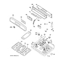 GE JGBP88DEM3CC control panel & cooktop diagram