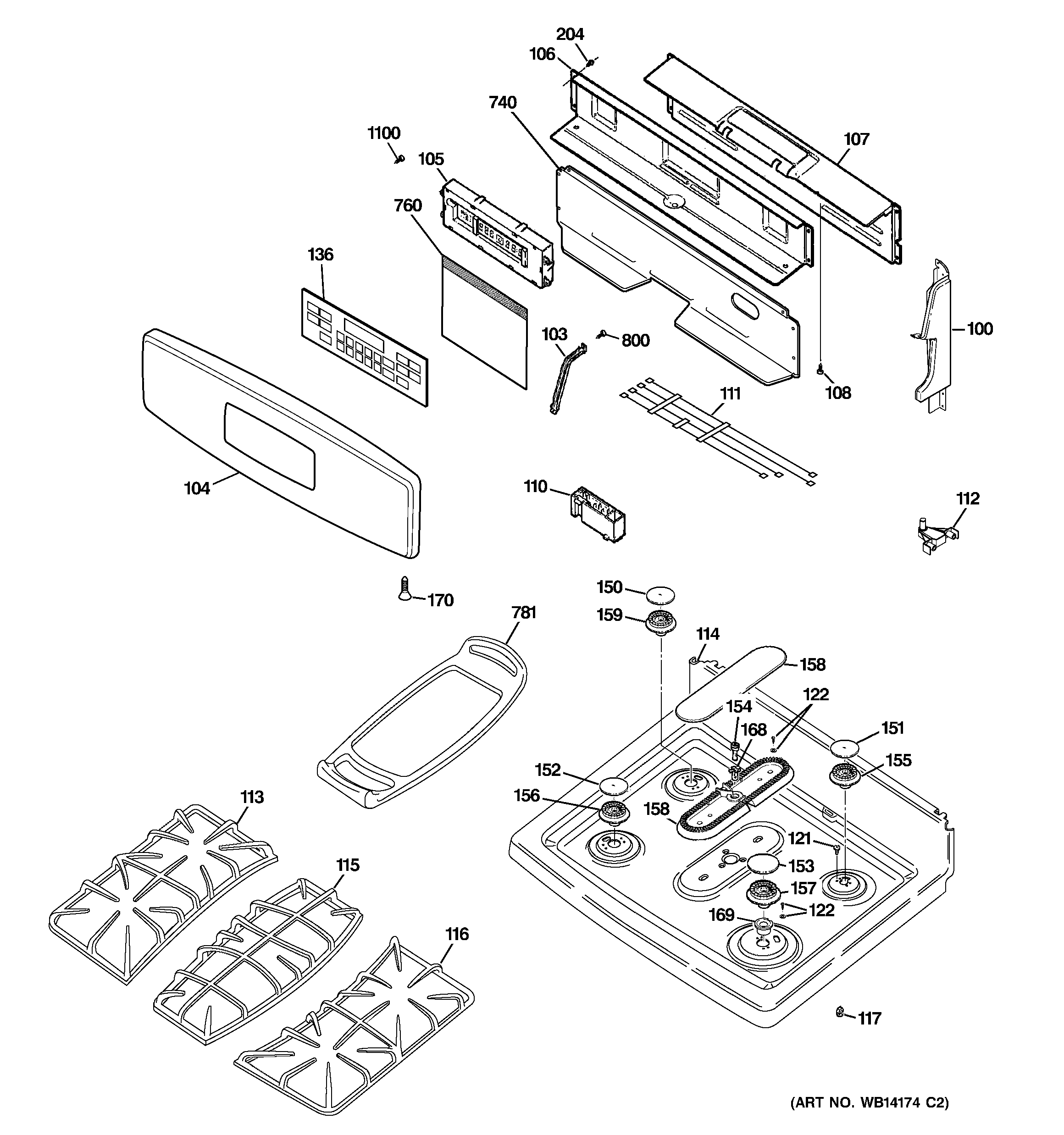 Control panel & cooktop