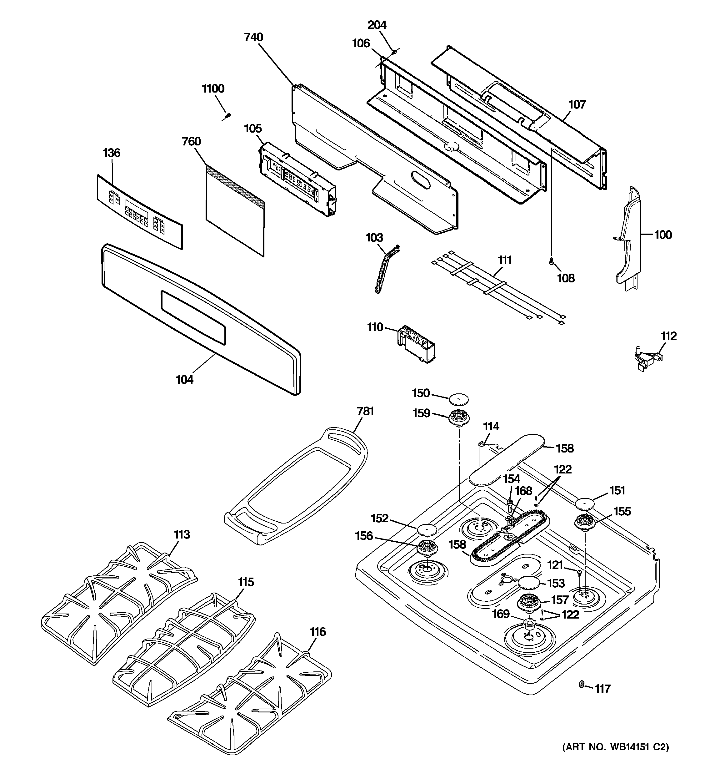 Control panel & cooktop