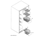 GE GCE23LGYAFWW freezer shelves diagram