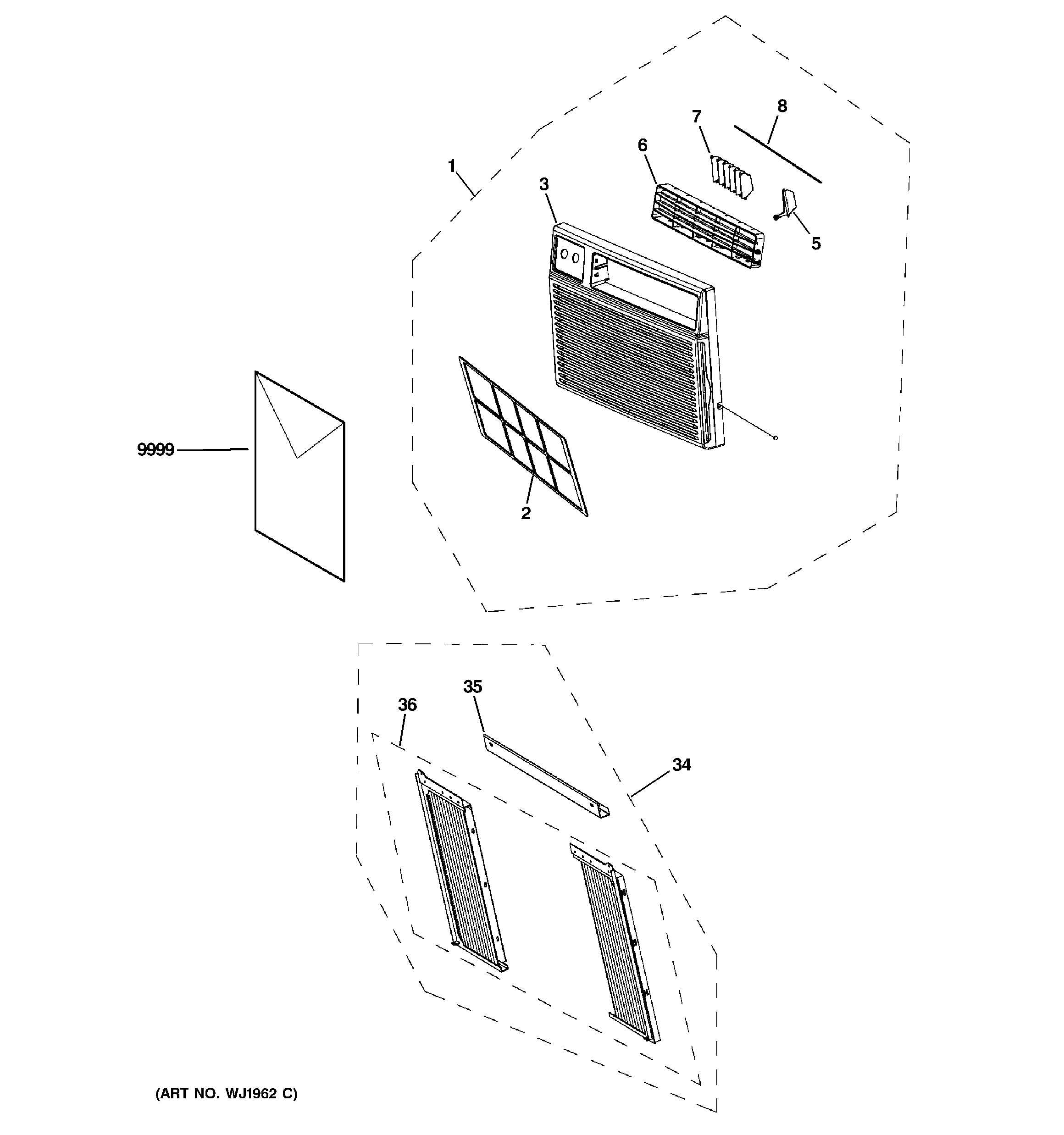 Front panel, filter & frame