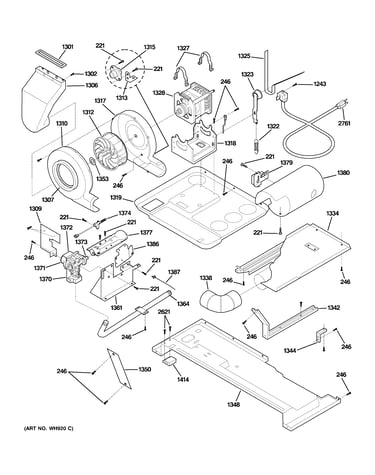 Motor, blower & belt