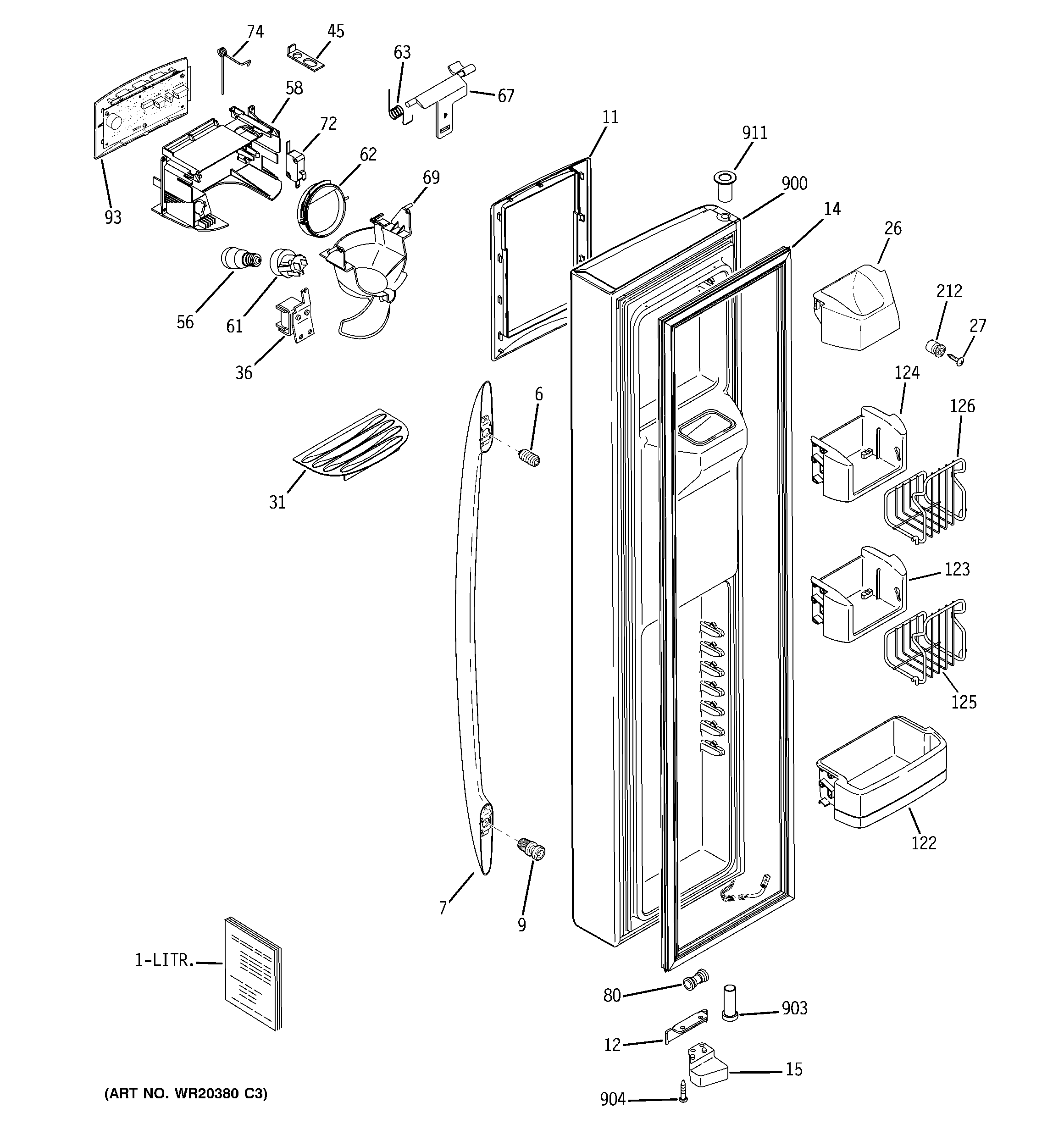 Freezer door