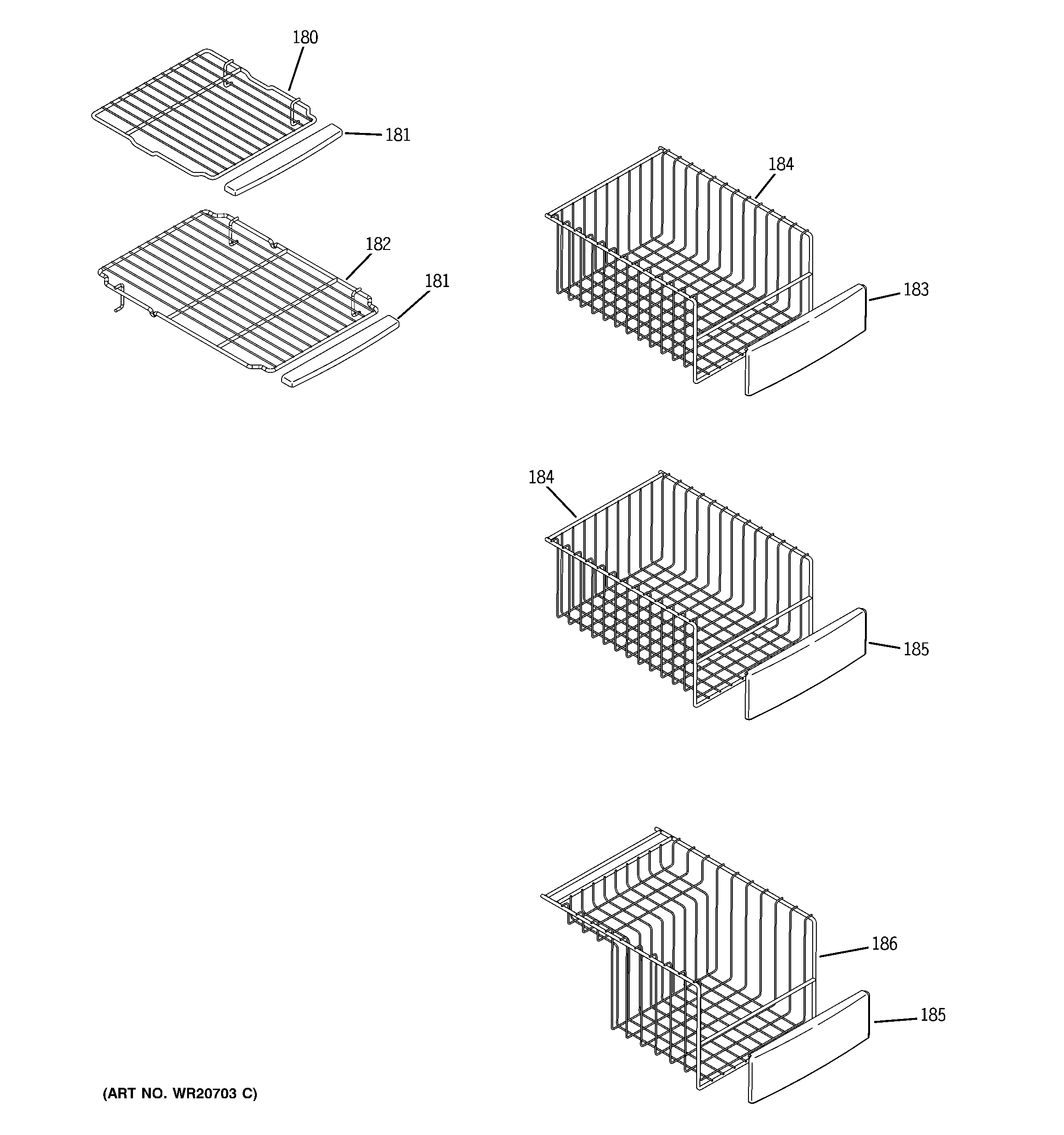 Freezer shelves