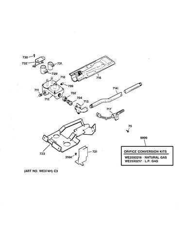Gas valve & burner assembly