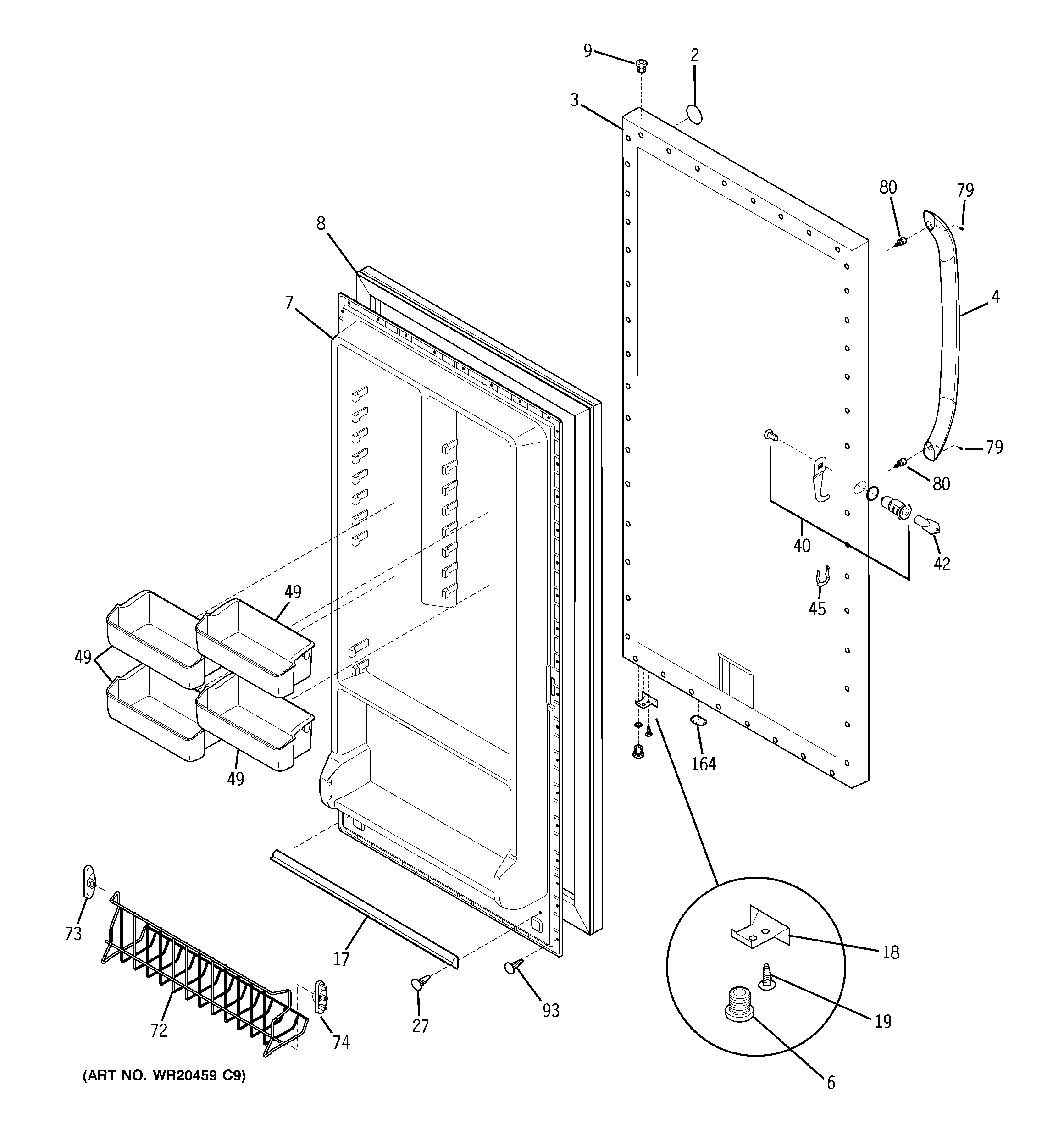 Freezer door