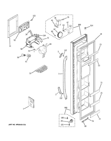 Freezer door