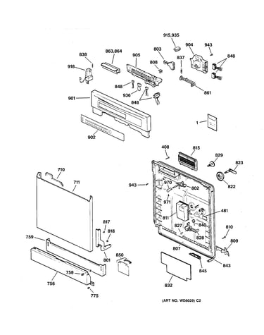 Escutcheon & door assembly