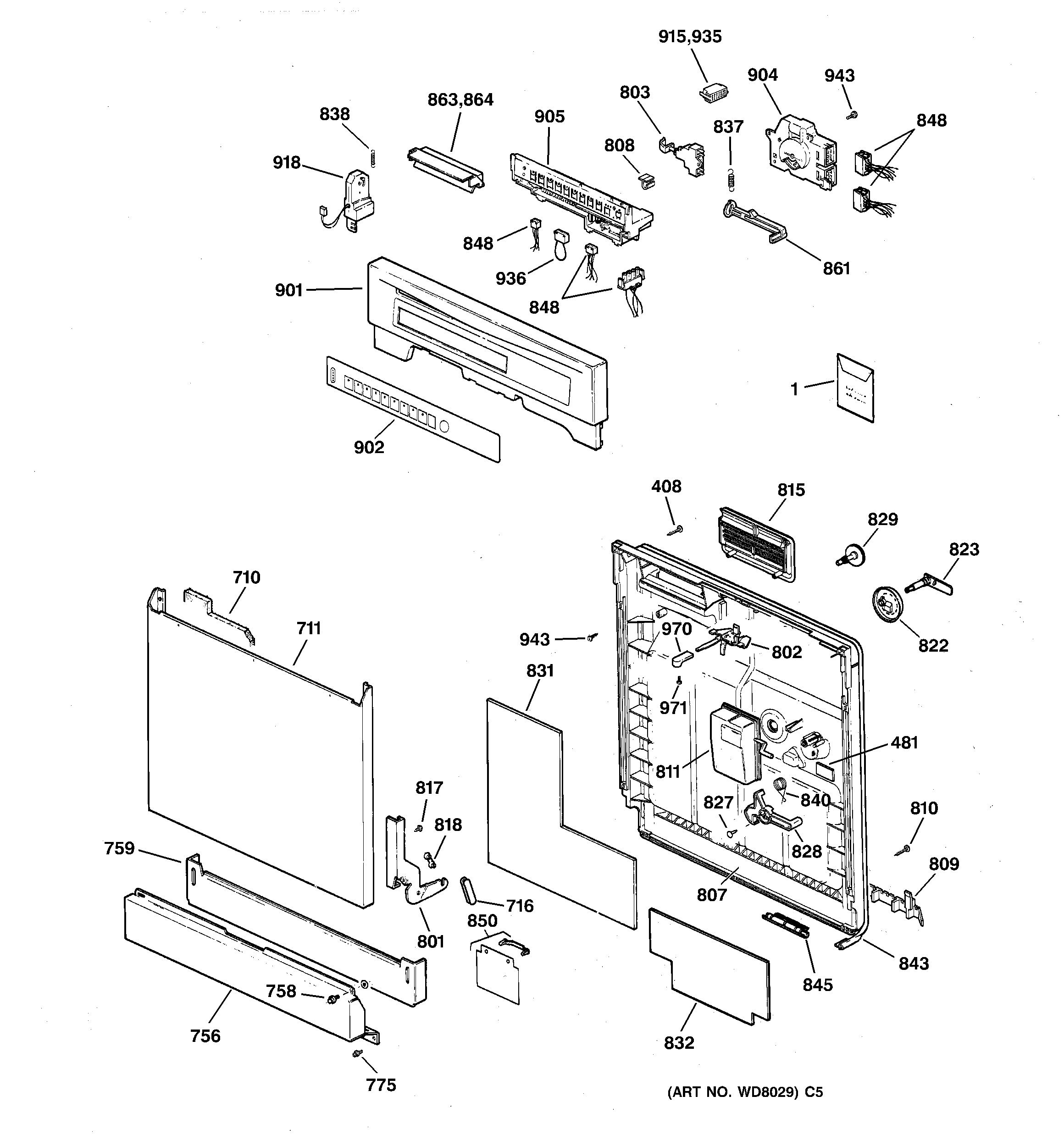 Escutcheon & door assembly