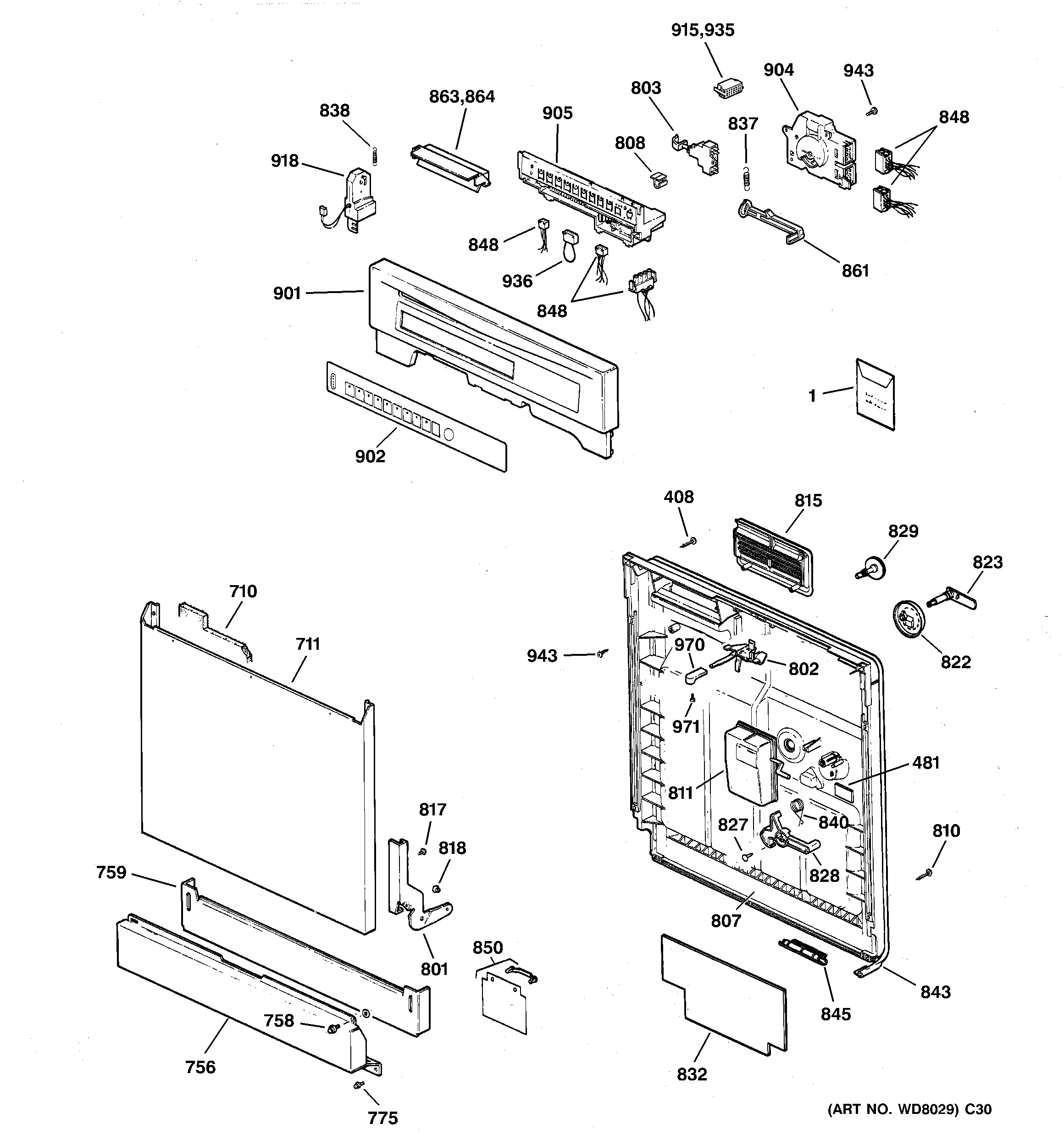 Escutcheon & door assembly