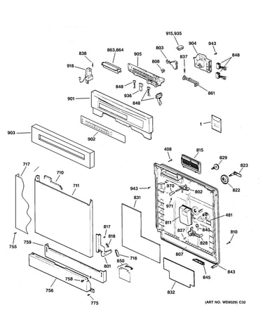 Escutcheon & door assembly