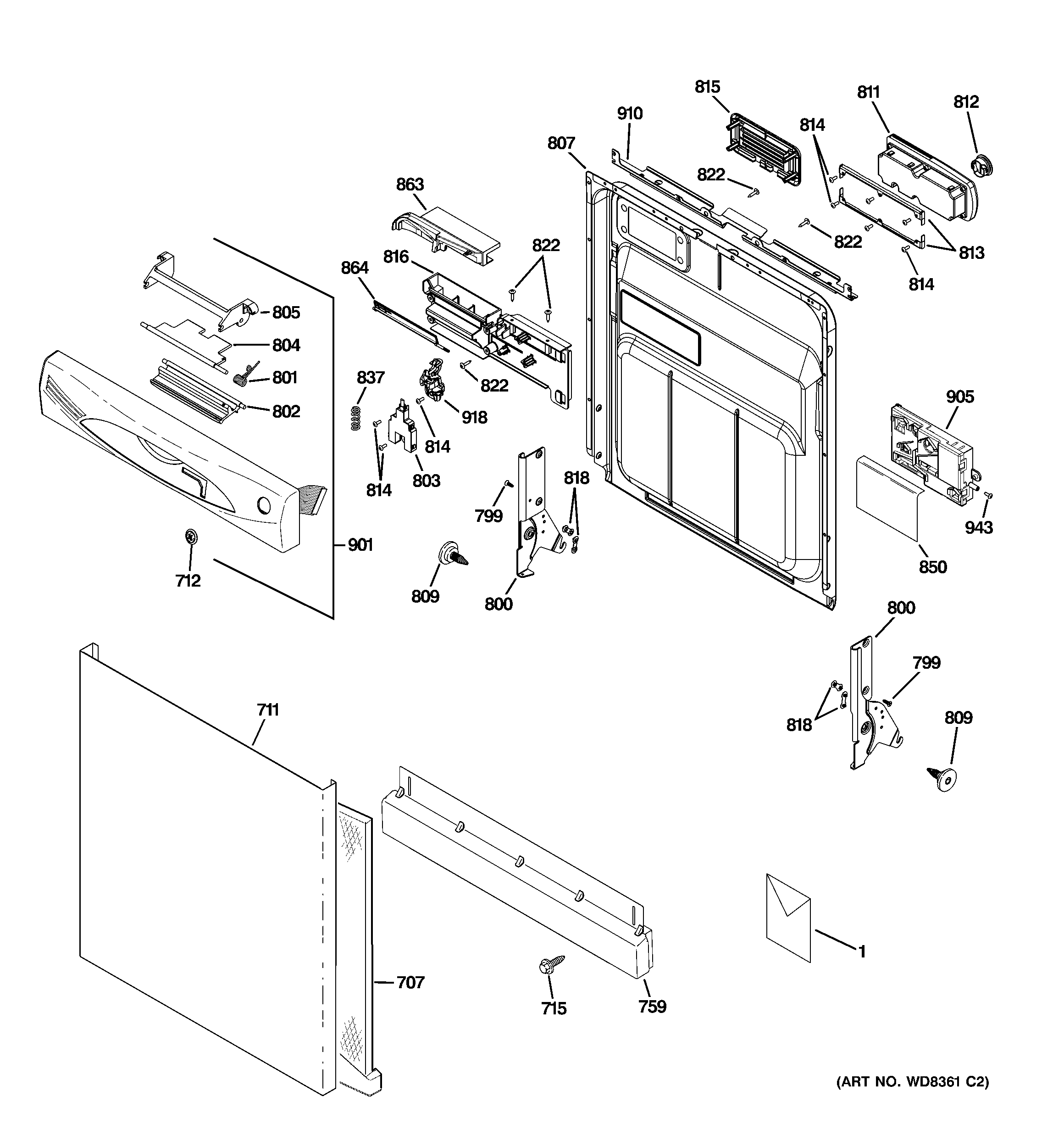 Escutcheon & door assembly
