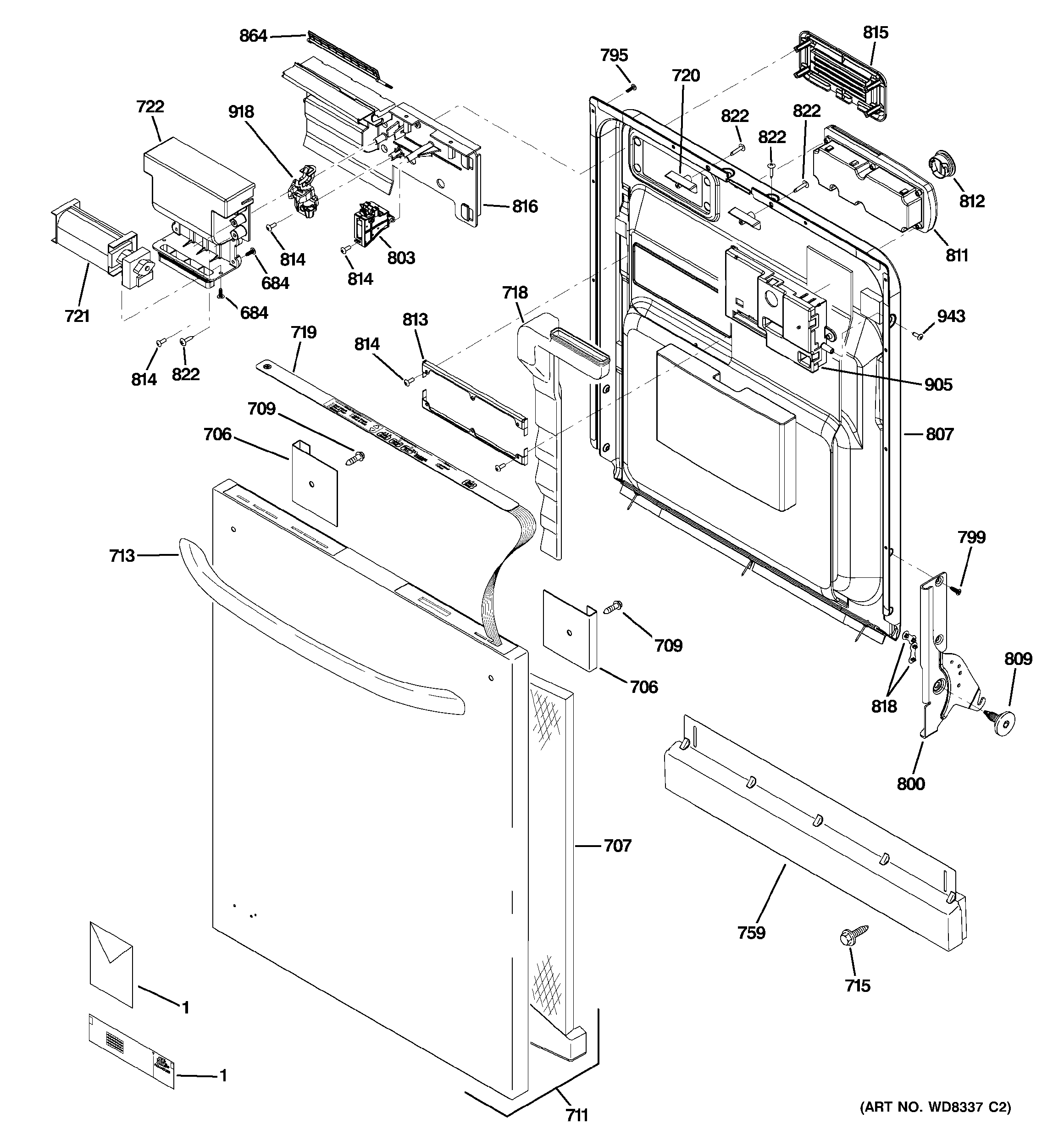 Escutcheon & door assembly