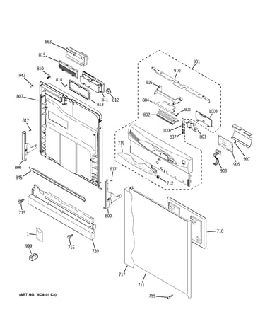 Escutcheon & door assembly